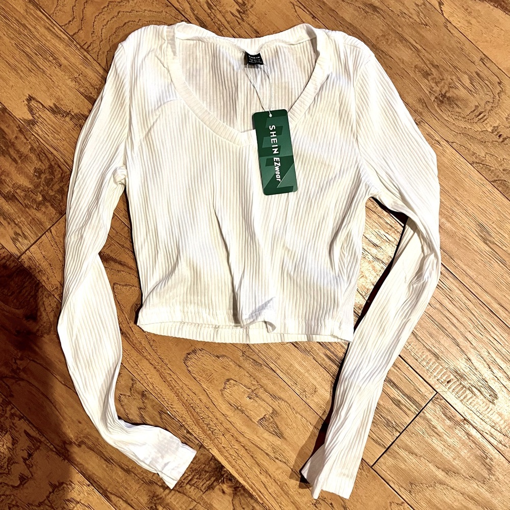 Long Sleeve Crop Top, Size M